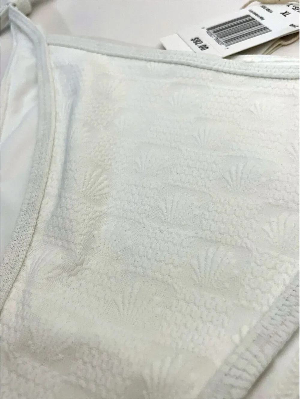 NWT L*Space Seashell Levy Bikini Bottoms White Textured Size XL